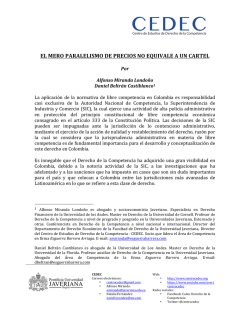 el mero paralelismo de precios no equivale a un cartel