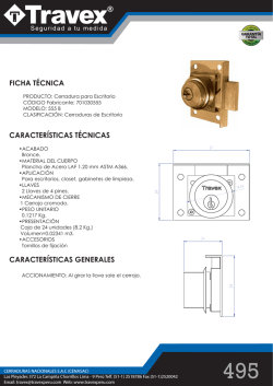 FICHA T&Eacute;CNICA CARACTER&Iacute;STICAS T&Eacute;CNICAS