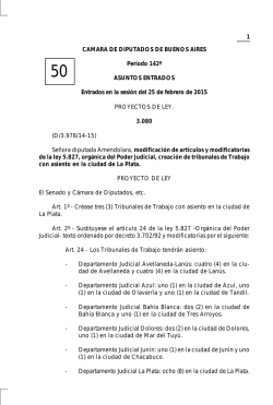 1 CAMARA DE DIPUTADOS DE BUENOS AIRES Período 142º