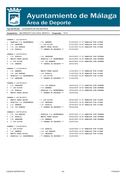 Calendario 2ª Fase - Deportes