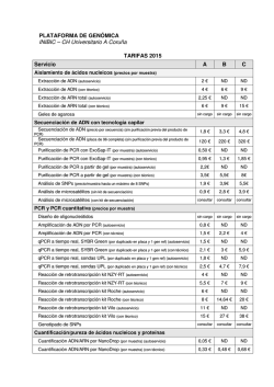 PLATAFORMA DE GENÓMICA INIBIC – CH Universitario A Coruña