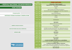 Horarios - I Festival Nacional de Biodiversidad