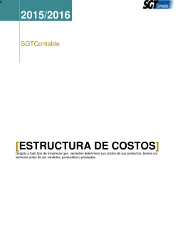 Instructivo General Estructura de Costos