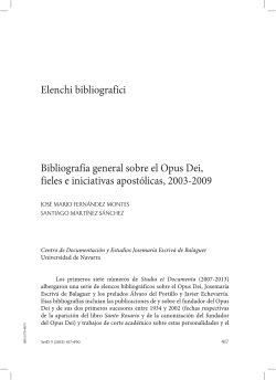 Bibliografía general sobre el Opus Dei, fieles e iniciativas