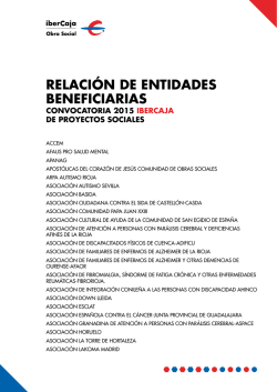 RELACIÓN DE ENTIDADES BENEFICIARIAS