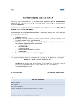 XXVTrofeo Sta. Apolonia Golf 2015 - Col·legi Oficial d`Odontòlegs i