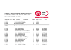 oferta de plazas al personal en reingreso provisional sin destino