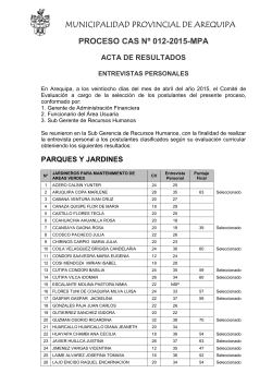 Entrevista Personal - Municipalidad Provincial de Arequipa
