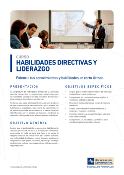 HABILIDADES DIRECTIVAS Y LIDERAZGO