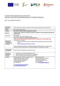 Anuncio de convocatoria - Cámara de Comercio de Linares