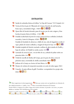 Carta de primavera 2015 Restaurante El Hontanar