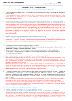 Ejercicios PAU CyL 2004-2014 – Bloque V. Suelo y Sistemas litorales