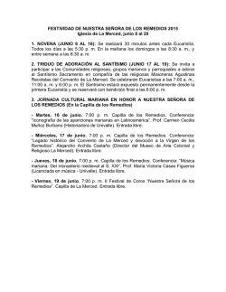 FESTIVIDAD DE NUESTRA SE&Ntilde;ORA DE LOS REMEDIOS 2015
