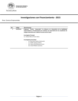 Investigaciones con Financiamiento - 2015