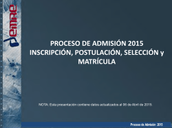 Proceso de Admisión 2015 - Universidad Adolfo Ibañez