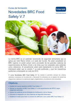Novedades BRC Food Safety V.7