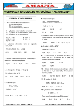 6&deg; de primaria - ASOCIACI&Oacute;N EDUCATIVA AMAUTA