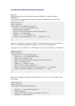 Java Ejercicios B&aacute;sicos estructura secuencial