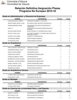 Relación Definitiva Asignación Plazas Programa No Europeo 2015-16