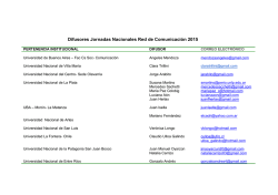 Difusores Jornadas Nacionales Red de Comunicaci&oacute;n 2015
