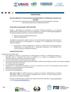 CONVOCATORIA Beca para Maestría en Conservación de la