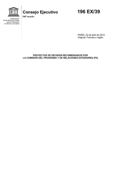 Proyectos de decisión recomendados por la Comisión del Programa