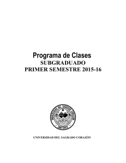 Programa de Clases - Universidad del Sagrado Corazón