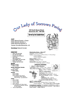 March 29 2015, Palm Sunday Parish Bulletin
