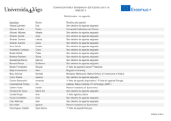 CONVOCATORIA ERASMUS+ ESTUDOS 2015