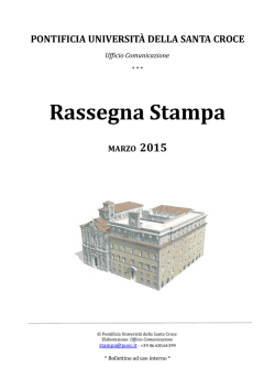 Marzo 2015 - Pontificia Università della Santa Croce