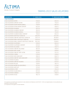 TARIFAS 2015 SALAS VELATORIO