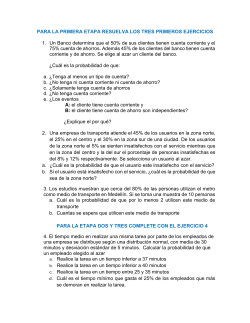 PARA LA PRIMERA ETAPA RESUELVA LOS TRES PRIMEROS