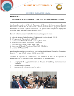 BOLETIN DE ACTIVIDADES # 2 - Asociación Bancaria de Panamá
