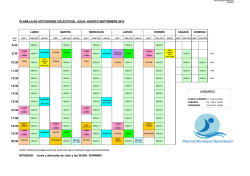 horarios definitivos de las actividades.
