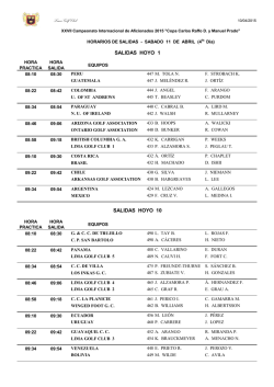 Horarios - Lima Golf CLUB