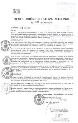 Clasificación de Cargos - Gobierno Regional de Huánuco