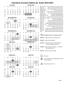 Calendario Escuelas Públicas de Austin 2016-2017