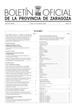 SUMARIO - Diputación Provincial de Zaragoza