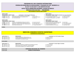 inicio del congreso eventos vespertinos