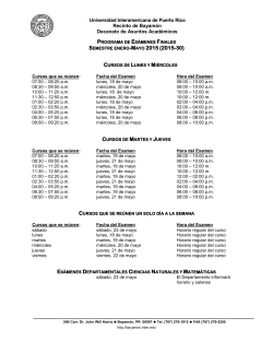 Itinerario Examenes Finales - enero a mayo 2015