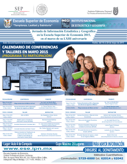 calendario de conferencias y talleres en mayo 2015