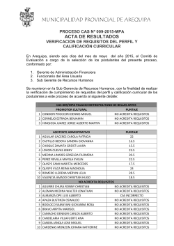 Verificacion Requisitos - Municipalidad Provincial de Arequipa