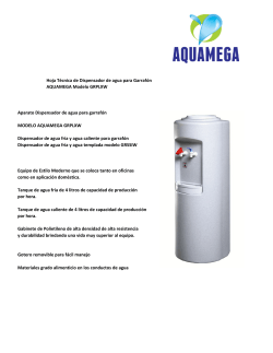 Hoja Técnica de Dispensador de agua para Garrafón AQUAMEGA