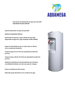Hoja T&eacute;cnica de Dispensador de agua para Garraf&oacute;n AQUAMEGA
