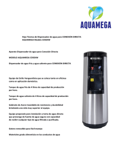Hoja T&eacute;cnica de Dispensador de agua para CONEXI&Oacute;N DIRECTA