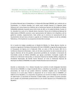 INAFED, invitado especial en la 2&ordf; Segunda Sesi&oacute;n Ordinaria de la