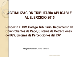 Actualización Tributaria Aplicable Al Ejercicio 2015.