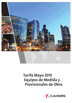 Tarifa Mayo 2015 Equipos de Medida y Provisionales de Obra