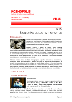 BIOGRAFÍAS DE LOS PARTICIPANTES