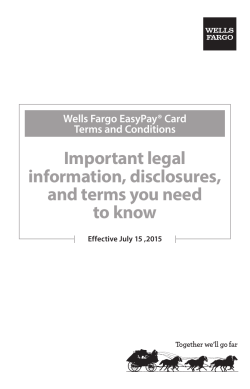 Wells Fargo EasyPay Card Terms and Conditions